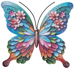 Wanddeco vlinder metaal 16.8x18cm