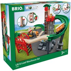 Brio set treno giocattolo grande magazzino con ascensore - ferrovia in legno