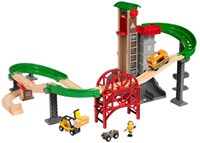 Brio set treno giocattolo grande magazzino con ascensore - ferrovia in legno-2