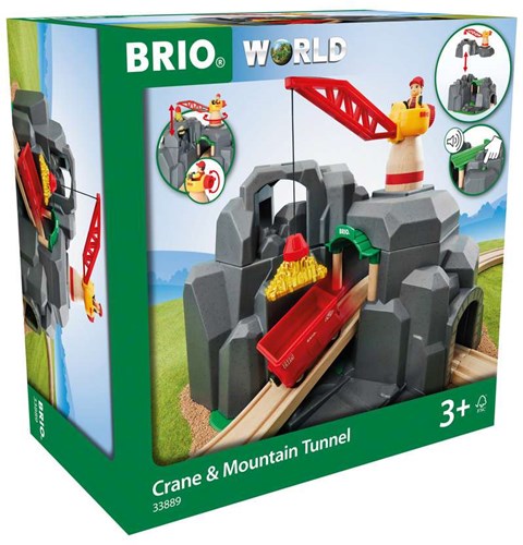 Brio Grande Miniera d'Oro con Tunnel Sonoro e Gru - Pista in Legno