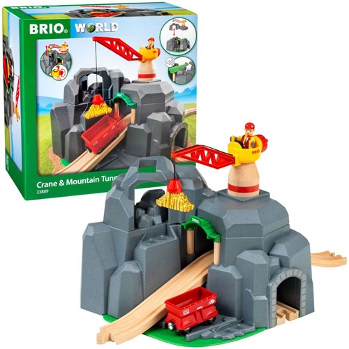 Brio Grande Miniera d'Oro con Tunnel Sonoro e Gru - Pista in Legno-2