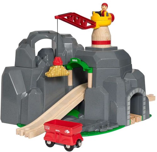 Brio Grande Miniera d'Oro con Tunnel Sonoro e Gru - Pista in Legno-3