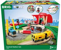 Brio set treno Central Station - ferrovia in legno con accessori bambini