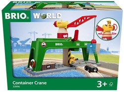 Brio gru per container - gru giocattolo in legno per set ferroviario