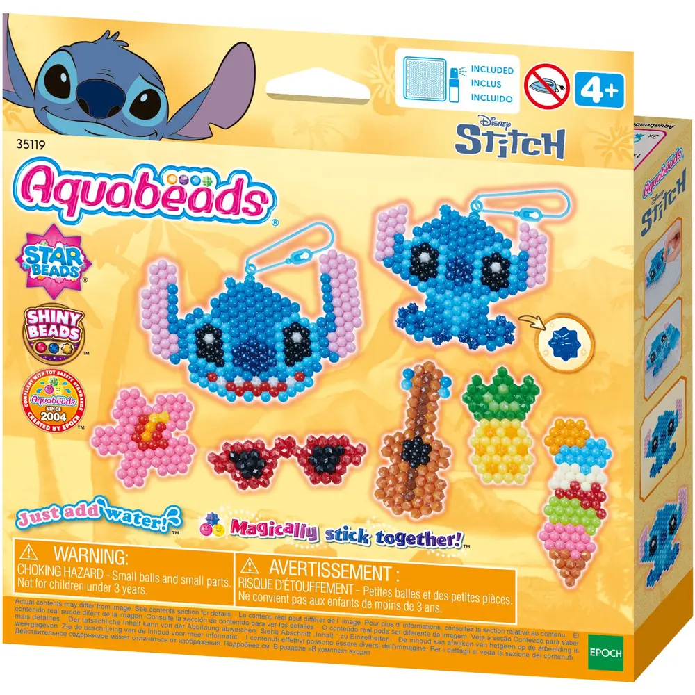 Aquabeads Stitch portachiavi kit creativo - Set perline Disney 700 pezzi