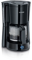 Severin macchina da caffè filtro 1000W nera con caraffa in vetro