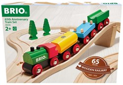 Brio set treno in legno - edizione 65° anniversario - giocattolo classico