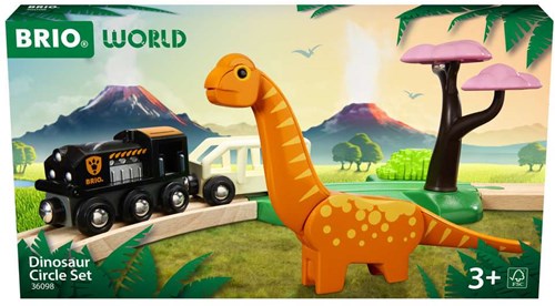 Brio set treno giocattolo dinosauro - ferrovia in legno con dinosauri