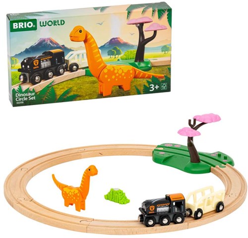 Brio set treno giocattolo dinosauro - ferrovia in legno con dinosauri-2