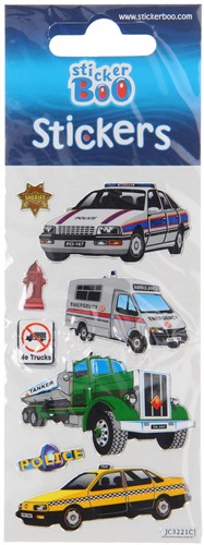 Foglio adesivi veicoli e segnali stradali per bambini