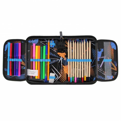 Lobbes astuccio calcio blu con accessori - set cancelleria 25 pezzi-3