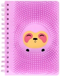 Lobbes quaderno in silicone A5 con borchie e bradipo rosa