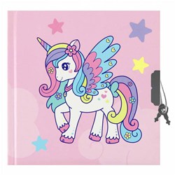 Lobbes diario unicorno con lucchetto 13,5x13,5cm copertina rigida rosa