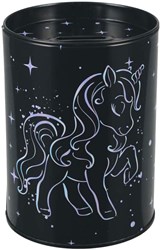 Lobbes salvadanaio unicorno olografico con stampa unicorno metallo