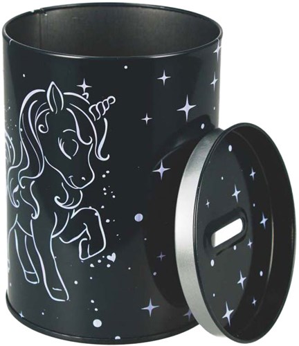 Lobbes salvadanaio unicorno olografico con stampa unicorno metallo-2