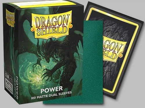 Asmodee bustine protettive Dragon Shield Dual Matte Power verde 100 pezzi