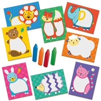 Ses carte animali con gessetti - set creativo per bambini-2