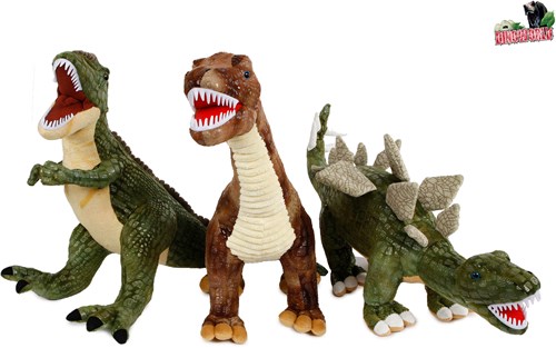 DinoWorld dinosauro peluche giocattolo con denti di plastica 62-73cm