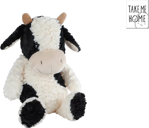 Take Me Home mucca peluche giocattolo morbido 30cm nero multicolore