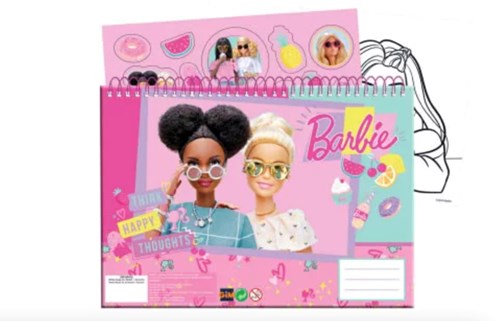 Barbie blocco da disegno con adesivi - 40 fogli giocattolo creativo-2