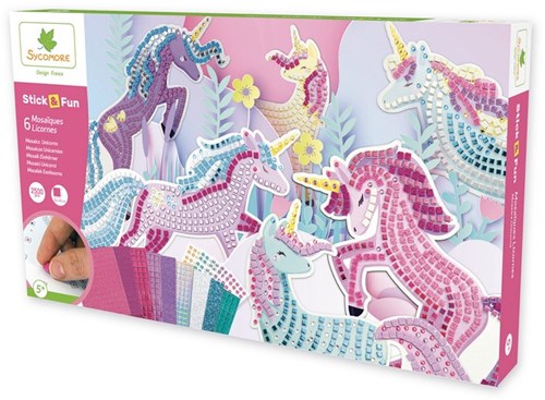 Sycomore giocattolo mosaico XXL Stick'N Fun unicorni creativo