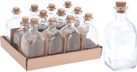 Excellent Houseware bottiglia in vetro con tappo 120ml - vetro trasparente decorativo-2