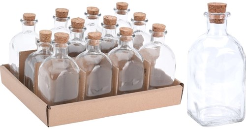Excellent Houseware bottiglia in vetro con tappo 120ml - vetro trasparente decorativo-2