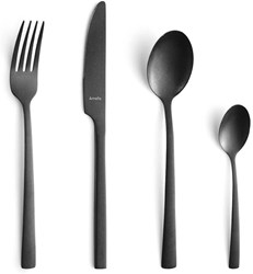 Amefa set posate Manille vintage nero 16 pezzi - acciaio cromato moderno
