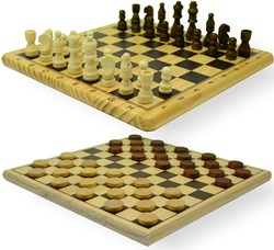 HOT Games set scacchi-dama legno stampato 29x29 cm - gioco in legno