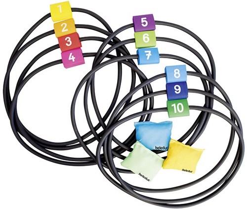 Beleduc gioco di anelli e sacchetti da lanciare - Jump & Throw per bambini-2