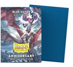 Asmodee bustine protettive Dragon Shield blu argento 100 pezzi TCG
