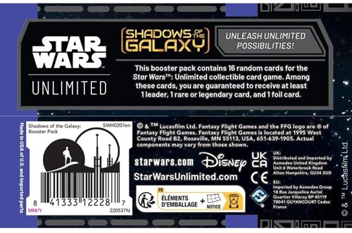 Fantasy Flight Games Star Wars Unlimited box booster Shadows of the Galaxy-2