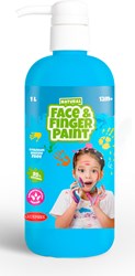 Face & Fingerpaint pittura a dita flacone con pompa blu 1L bambini