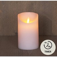 Anna's Collection candela LED bianca - candela rustica in cera con fiamma mobile