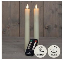 Candele da tavola LED avorio fiamma mobile set 2 pezzi con telecomando