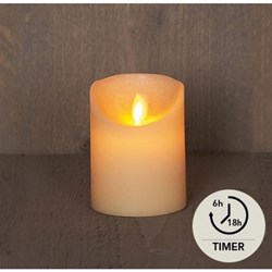 Anna's Collection candela LED a colonna - avorio rustico - 7,5x10cm - fiamma mobile