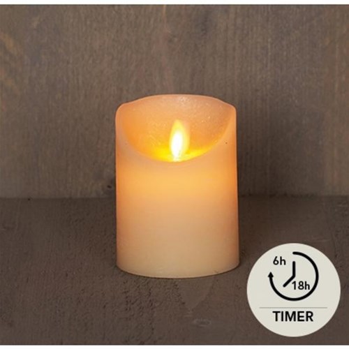 Anna's Collection candela LED a colonna - avorio rustico - 7,5x10cm - fiamma mobile