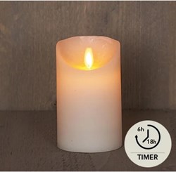 Anna's Collection candela LED a colonna avorio - candela in cera con fiamma mobile 12,5 cm