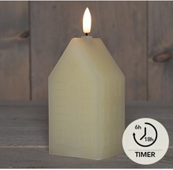 Anna's Collection candela LED casetta cera fiamma 3D avorio 5x6x15cm luce d'atmosfera