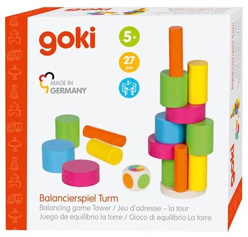 Goki gioco di equilibrio in legno torre - gioco colorato, 27 pezzi-3