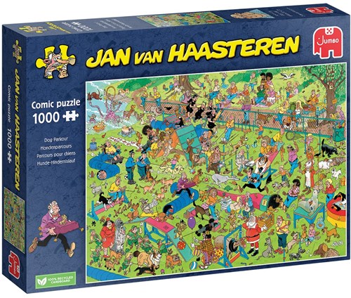 Jumbo puzzle Jan van Haasteren percorso cani 1000 pezzi cartone animato-3