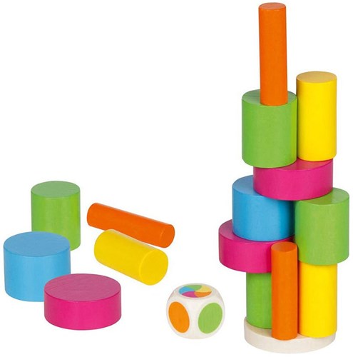 Goki gioco di equilibrio in legno torre - gioco colorato, 27 pezzi-2