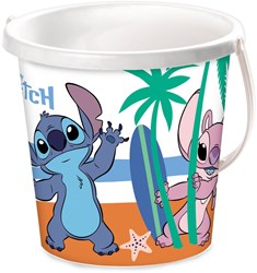Mondo secchio Stitch giocattolo da spiaggia plastica multicolore 17 cm