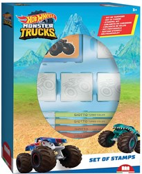 Hot Wheels set timbri giocattolo creativo con 4 timbri e pennarelli