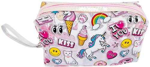 Astuccio trasparente stampa unicorno - astuccio bambini design unicorno