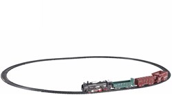 Set treno giocattolo con locomotiva luminosa e vagoni - 2-Play - 16 pezzi