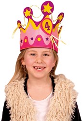 Folat corona compleanno bambina rosa regolabile feltro 1-5 anni