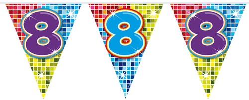 Folat ghirlanda compleanno 8 anni multicolore plastica 3 metri