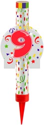 Folat candela numero 9 - decorazione torta di compleanno