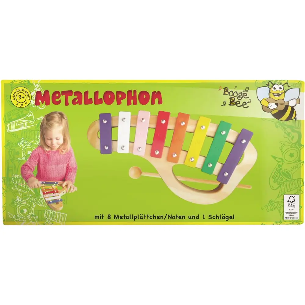 Vedes metallofono strumento musicale in legno con 8 toni per bambini